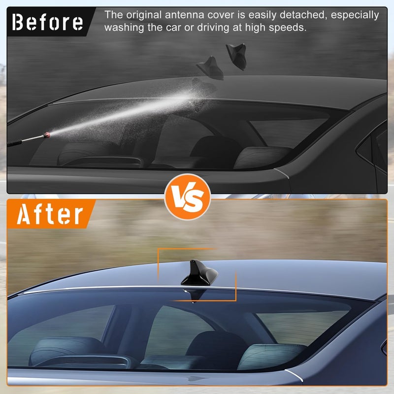 AMSPRAC Shark Fin Antenna Cover Compatible with for Elantra Sedan MD 2011-2016,for Hyundai Sonata Sedan YF 2009-2014 w/GPS,for Genesis Sedan BH 2008-2013,96210,962103Q800,962103X100NKA (Glossy Black) - Image 4